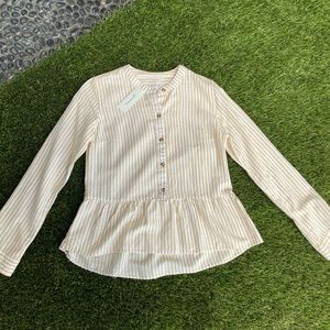 White and yellow long sleeve top